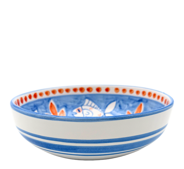 Amalfi skål 18 cm Fish blue & orange Dipinto Ceramics
