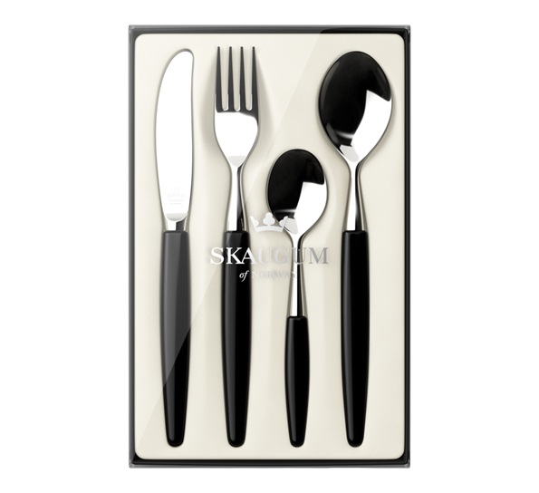 <p>Skaugum Sort bestikksett 4 deler fra Skaugum Bestikk</p>
