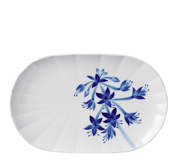 Blomst fat ovalt 24 cm bladlilje fra Royal Copenhagen