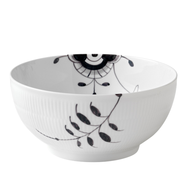 Sort Mega Riflet skål 24 cm fra Royal Copenhagen