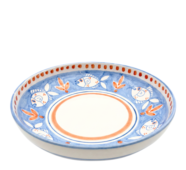 Amalfi skål 30 cm Fish blue & orange Dipinto Ceramics