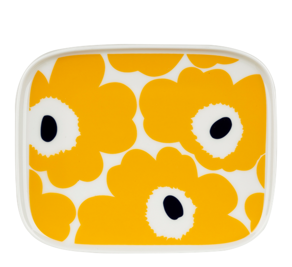 Unikko asjett 15x12cm gul fra Marimekko