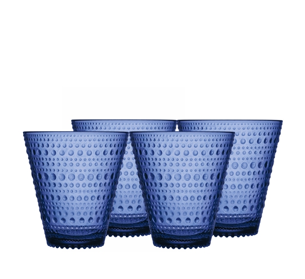 Kastehelmi ultramarine blå vannglass 30 cl 4-pk fra Iittala