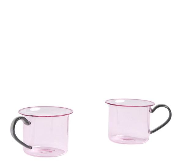 Borosilikat kopp 2-pk rosa fra HAY