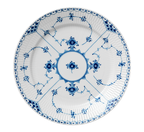 Musselmalt Halvblonde tallerken flat 27 cm fra Royal Copenhagen