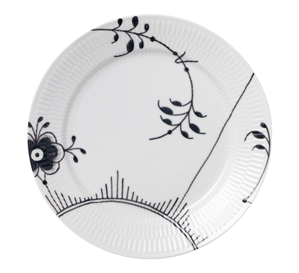 Sort Mega Riflet tallerken flat 27 cm dekor 2 fra Royal Copenhagen