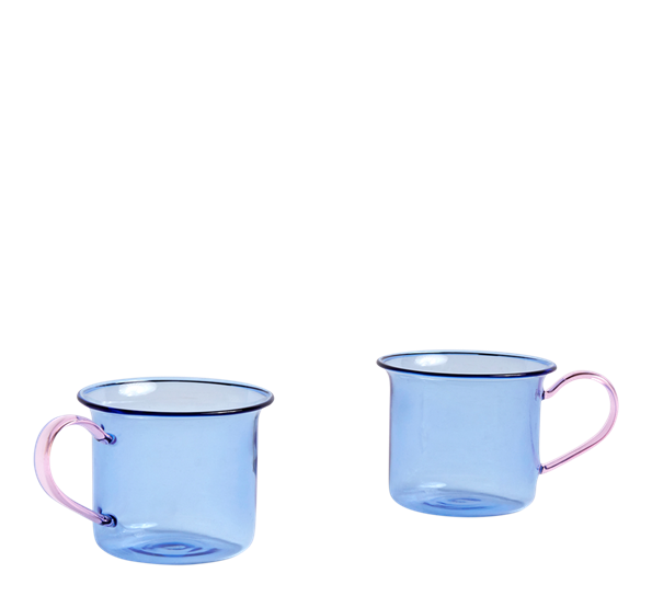 Borosilikat kopp 2-pk lys blå fra HAY