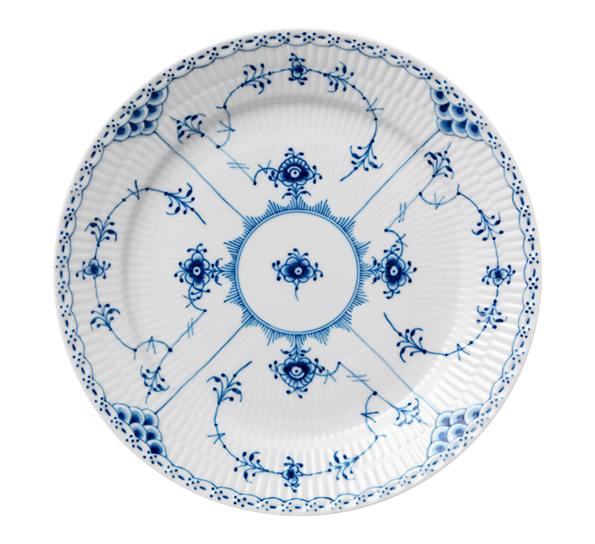 Musselmalt Halvblonde tallerken flat 25 cm fra Royal Copenhagen