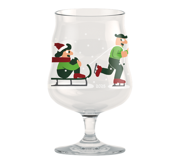Mikkeller universal ølglass jul 2025 40cl klar med dekor fra Holmegaard