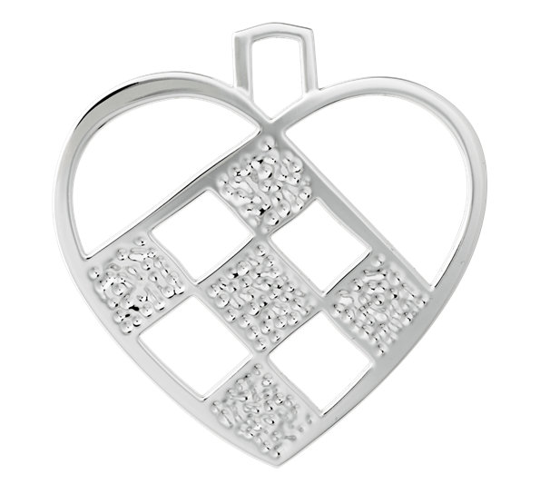 Karen Blixen flettet hjerte H12 forsølvet fra Rosendahl