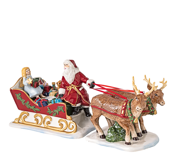 Christmas Toys nostalgisk reinsdyrslede med nisse 36x14x17 cm fra Villeroy & Boch