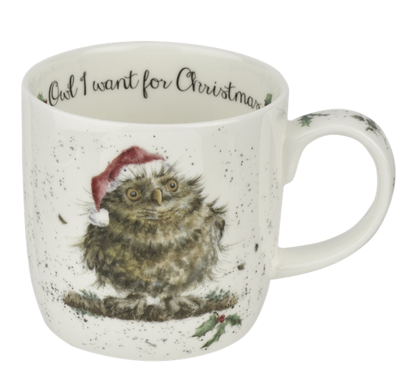 Wrendale owl i want for christmas krus fra Wrendale Designs