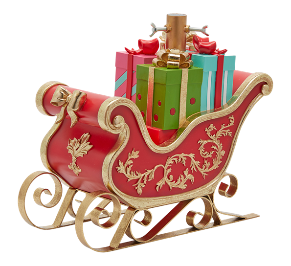 <p>Juletrefot til kunstig juletre Slede med pakker fra EDG</p>
