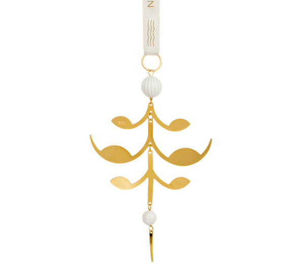 Forgylt juleornament, palmette Royal Copenhagen