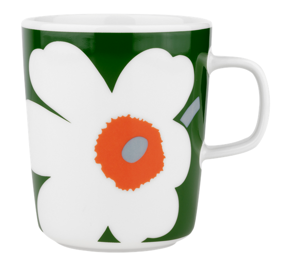 Oiva unikko 60th krus 2,5dl hvit grønn oransje fra Marimekko