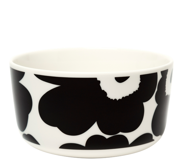 Unikko skål 5 dl hvit sorte roser fra Marimekko