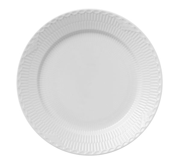 Hvit Halvblonde tallerken flat 27 cm fra Royal Copenhagen