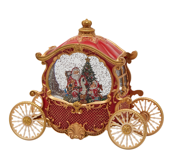 <p>Hestevogn med LED-lys og musikk 23 cm rød EDG Enzo de Gasperi</p>
