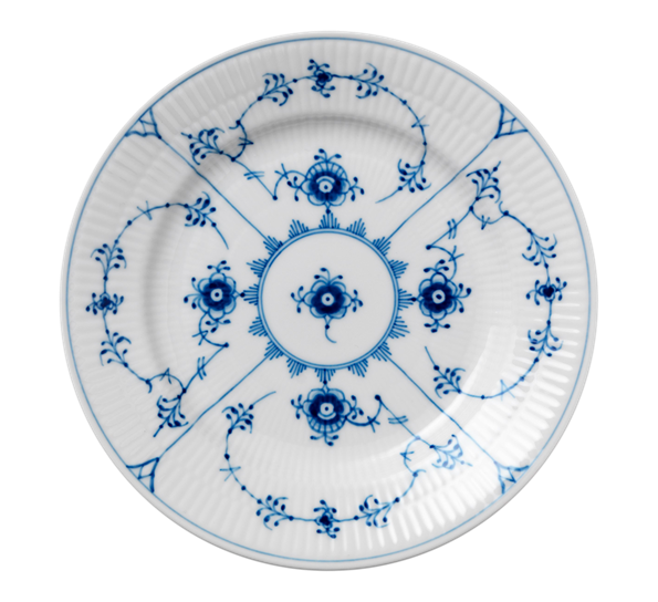 Musselmalt Riflet asjett 17 cm fra Royal Copenhagen