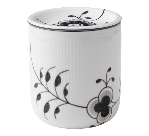 Sort Mega Riflet oppbevaringskrukke 80 cl fra Royal Copenhagen