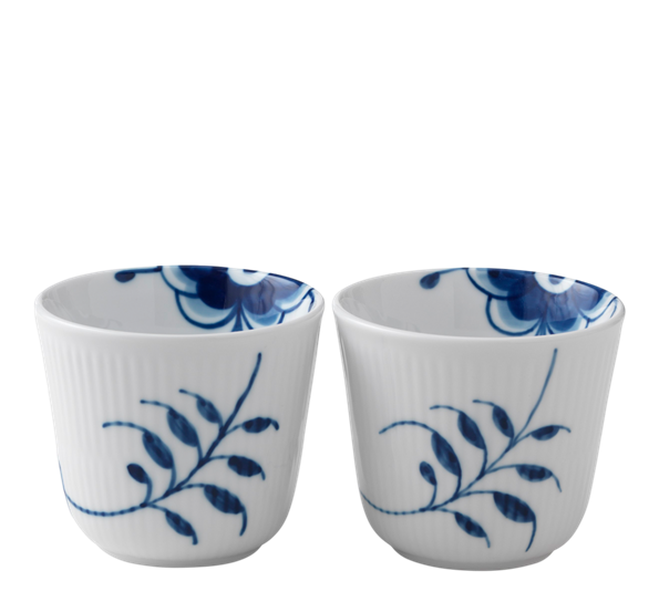 Blå Mega Riflet termokopp 2 pk 26 cl fra Royal Copenhagen