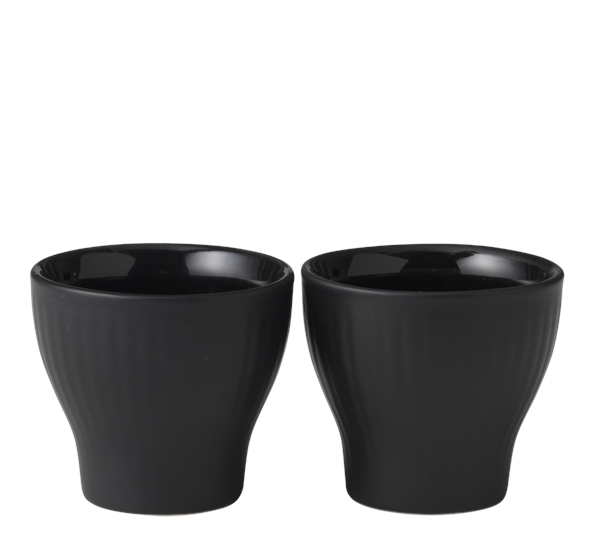 Sort Riflet Eggeglass 2 Stk fra Royal Copenhagen