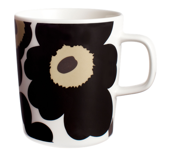 Unikko krus 2,5 dl hvit sort 1 fra Marimekko