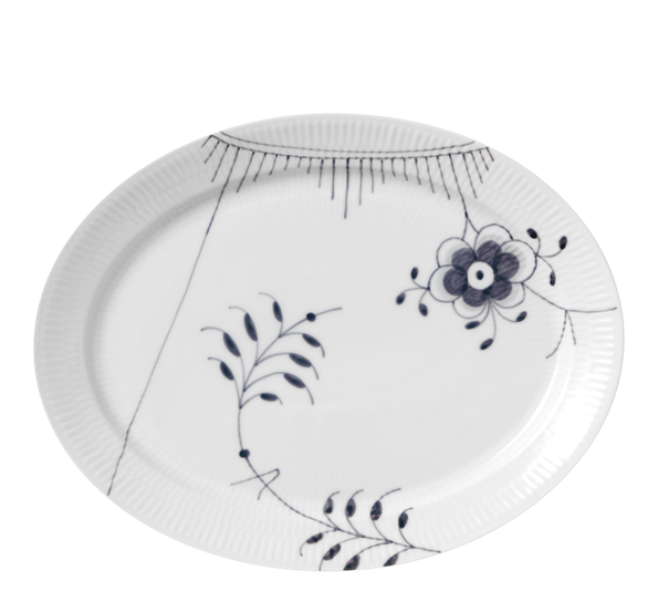 Sort Mega Riflet fat ovalt 33 cm fra Royal Copenhagen