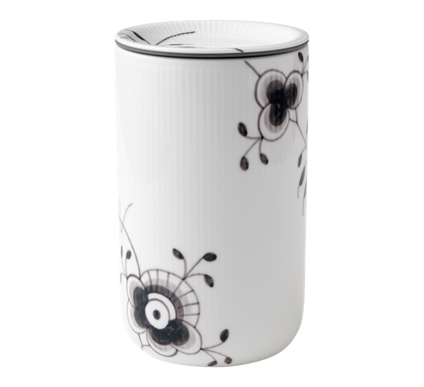 Sort Mega Riflet oppbevaringskrukke 115 cl fra Royal Copenhagen