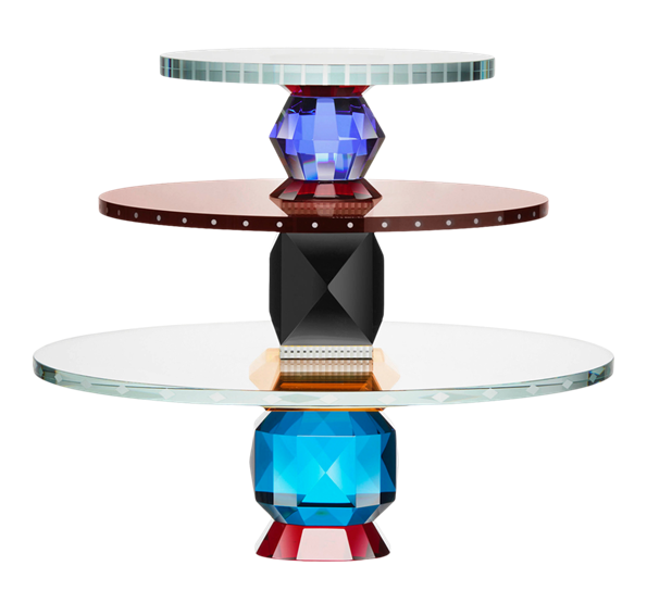 Oklahoma stettfat klar rød lysblå 35x35x30 cm fra Reflections Copenhagen