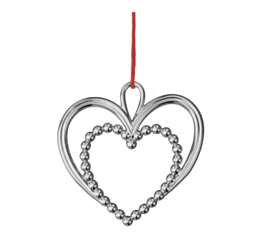 Karen Blixen perlehjerte h6,5 forsølvet fra Rosendahl