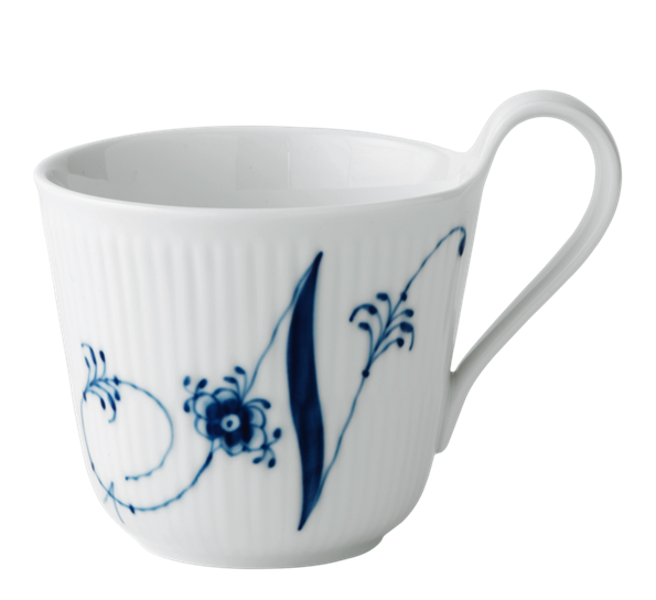 Blå Riflet Alfabetkrus N 33 cl fra Royal Copenhagen