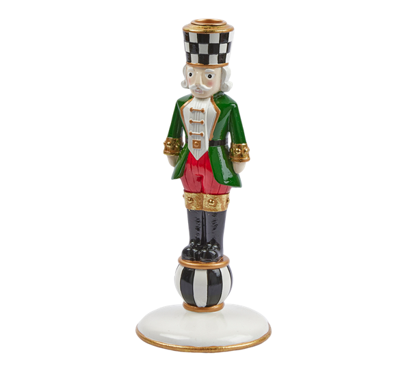 Nøtteknekker lysestake 25 cm hvit sort EDG Enzo de Gasperi