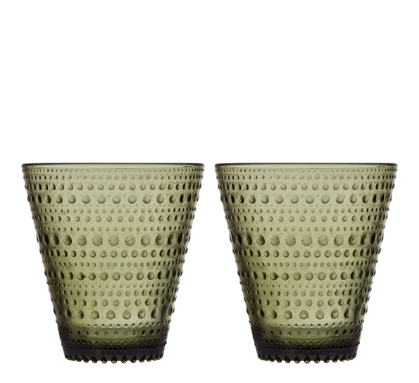 Kastehelmi mosegrønn vannglass 30 cl 2-pk fra Iittala