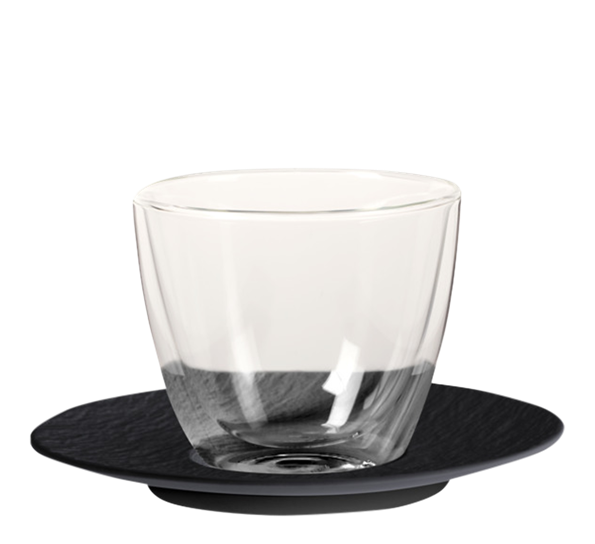 Manufacture Rock sort kaffekopp med tefat fra Villeroy & Boch
