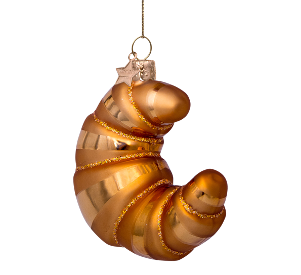 Glassornament croissant H10 cm fra Vondels