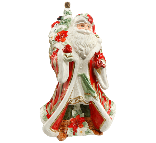 Julenisse rød med gavesekk på ryggen 26 cm fra Goebel