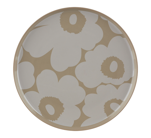 Oiva Unikko asjett 20 cm beige hvit fra Marimekko