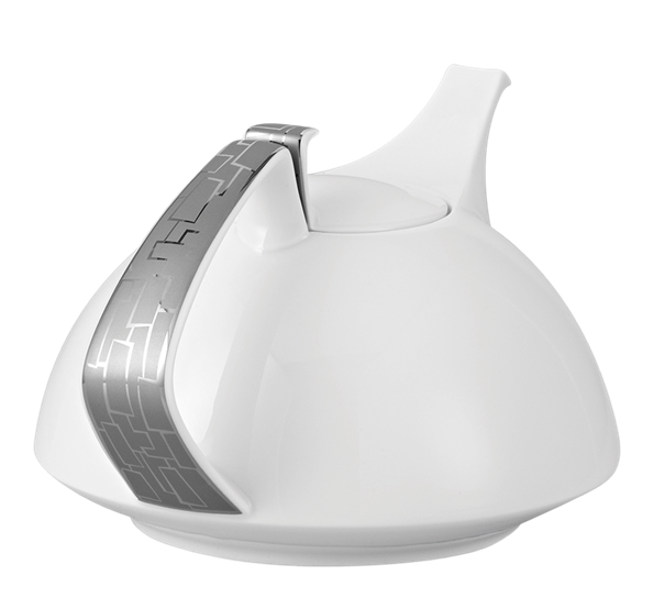 TAC Skin Platin tekanne 3 med lokk og tesil fra Rosenthal