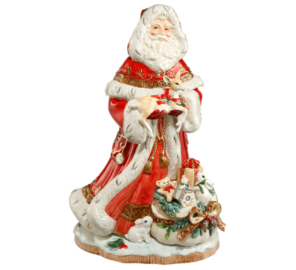 F&F Julenisse rød med gavesekk 49 cm fra Goebel