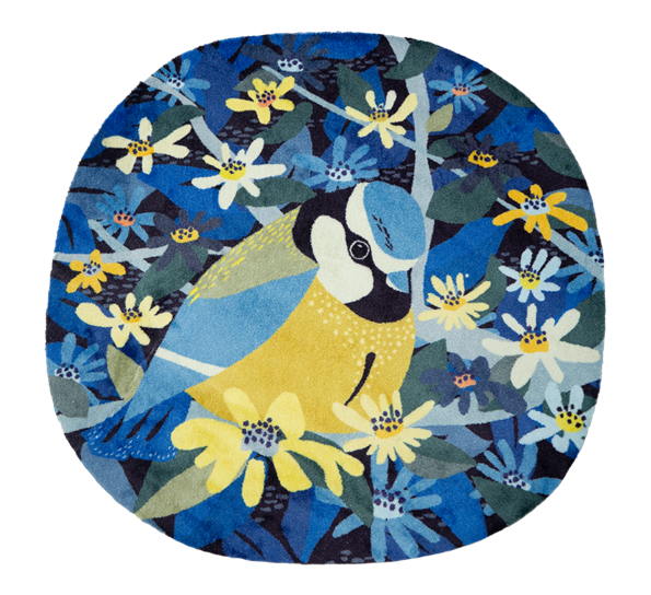 Wildlife matte Bird 135x135 cm blå fra Heymat