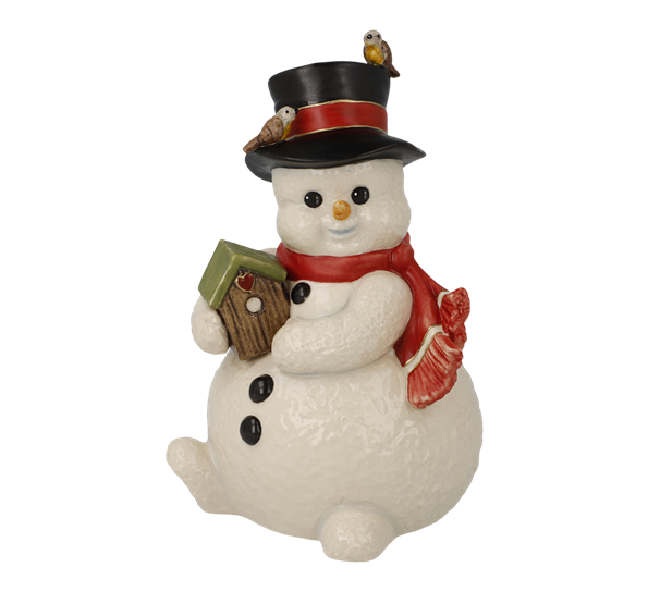 <p>Snømann Moving Into Winter Home 13,5 cm fra Goebel</p>
