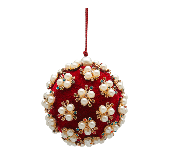 Julekule Elizabeth ø8 cm rød EDG Enzo de Gasperi