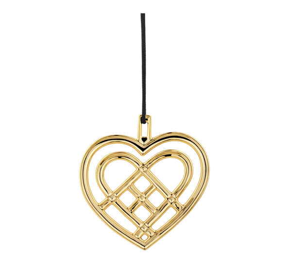 Karen Blixen flettet julehjerte h6,5 forgylt fra Rosendahl