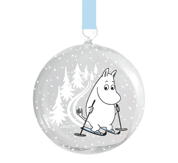 Mummi julekule 9 cm Winter Magic Mummitrollet fra Muurla