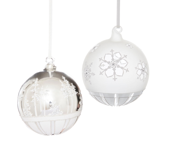 Glasskuler iskrystaller og trær 2pk fra Jette Frölich
