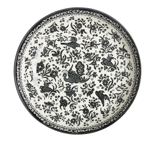 <p>Black Regal Peacock pastatallerken fra Burleigh</p>
