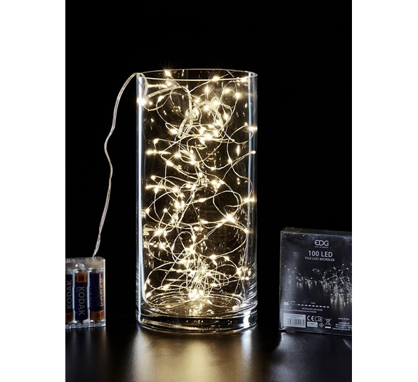 Lyslenke 100 LED-lys 7,4 meter batteridrevet EDG Enzo de Gasperi