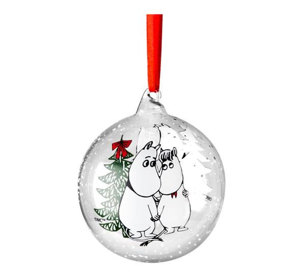 Mummi julekule 9 cm Mummitrollet & Snorkfrøken fra Muurla