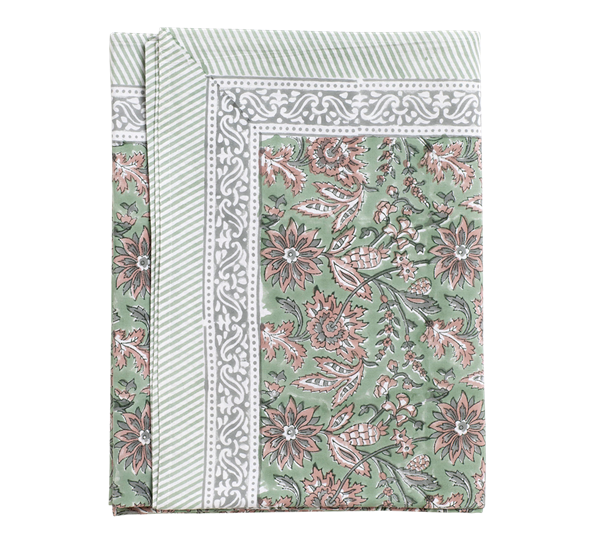 Indian Summer duk grønn rose 170x270cm fra Chamois